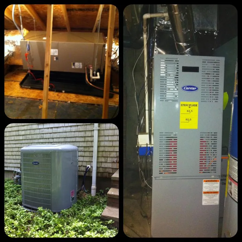 Carrier furnace and attic air handler installed by Heating Giant